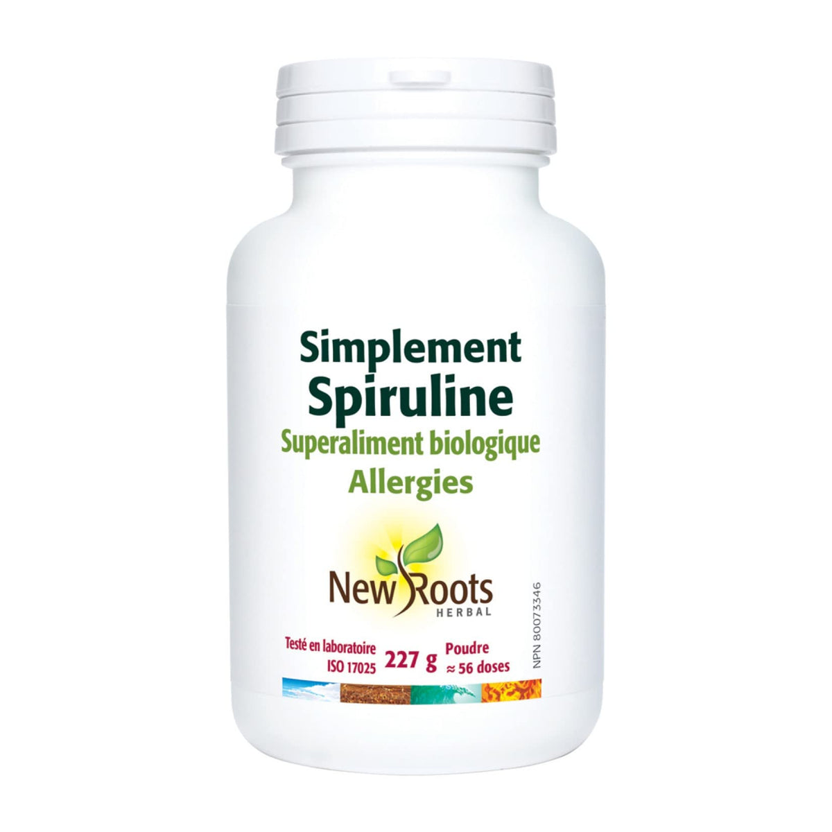 New Roots Herbal Spirulina Powder, No Additives, 227g, 56 Servings