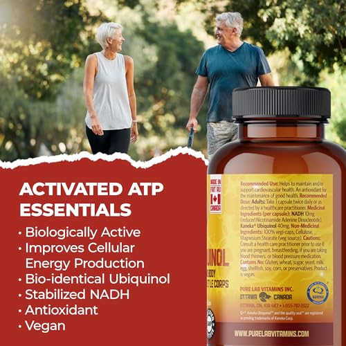 Pure Lab Vitamins | NADH Nicotinamide Adénine Dinucléotide + CoQ10 Ubiquinol