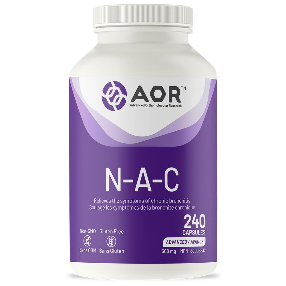 AOR N-A-C N-Acetyl Cysteine 500mg 240 Caps, 8-Month Supply, Support Balanced Immune System, Promotes Glutathione Level, Healthy Respiratory Function, Skin Health & Liver Wellness, Gluten-Free, Non-GMO