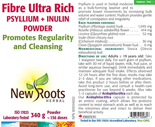 New Roots Herbal - Fibres ultra riches Psyllium + Inuline