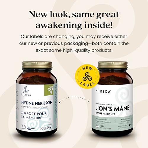 PURICA Lions Mane Mushroom Supplement Powder