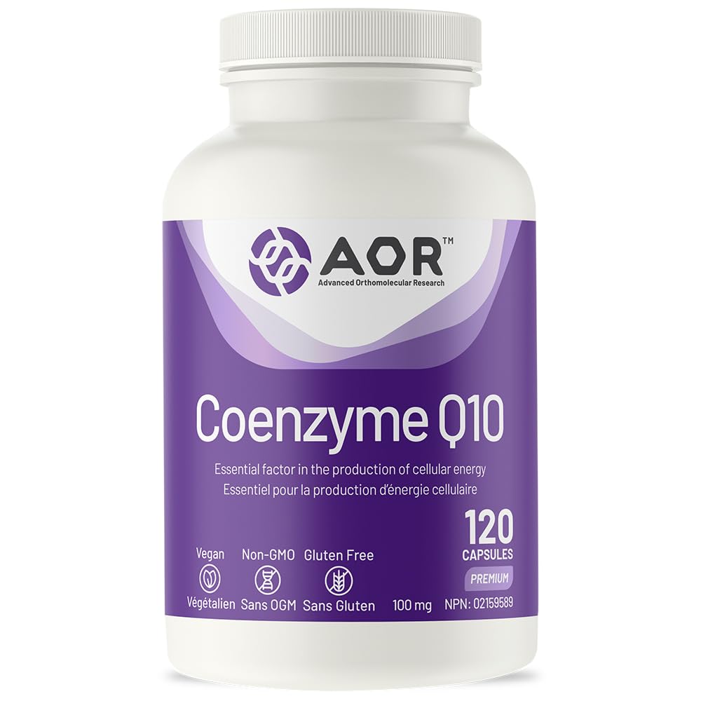 AOR CoQ10 Supplement, Coenzyme Q10 100mg, No Fillers, Vegan, 120 Capsules