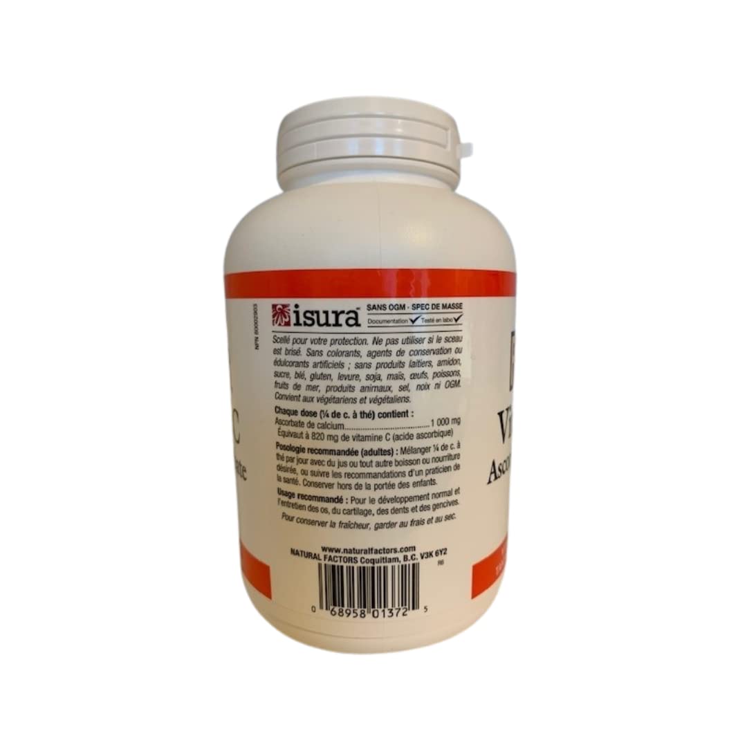 Natural Factors Vitamin C - Calcium Ascorbate Powder - 500 g