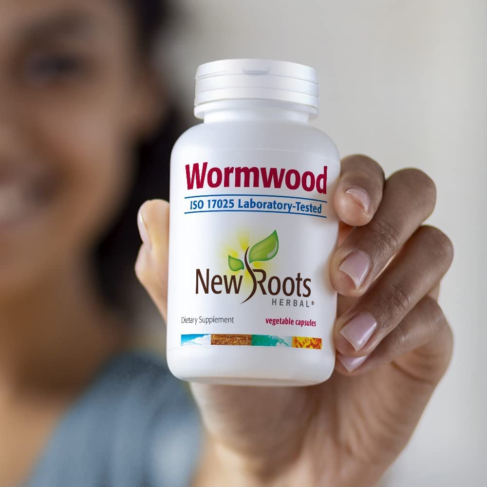 New Roots Herbal Wormwood Capsules for Adults, Digestive Bitters, 100 Pack