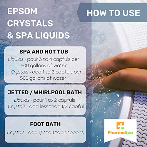 Pharmaspa Original : Cristaux de spa et de bain aux extraits entièrement naturels – 385 g/13 oz – Sel de bain d'Epsom pour l'aromathérapie et la relaxation dans les spas – Sans gluten, sans parabènes, sans cruauté