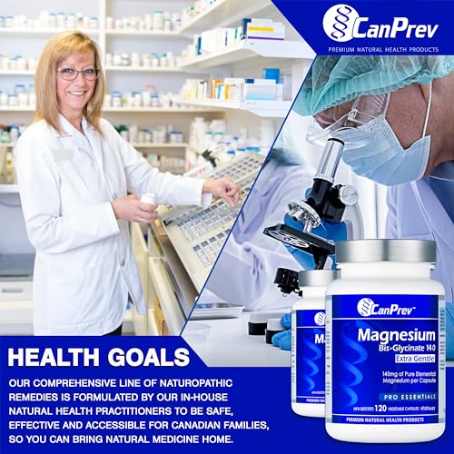 CanPrev Bisglycinate de magnésium 140mg (Ultra doux) l Favorise la production d'énergie l Os, dents et muscles solides