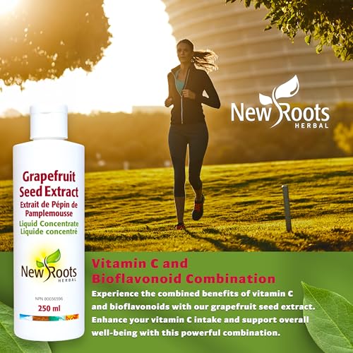New Roots Herbal - Extrait de pépins de pamplemousse (EPP) - Concentré liquide format voyage, source de vitamine C pour le bien-être quotidien, sans gluten ni soja - Favorise le confort digestif et la vitalité de la peau
