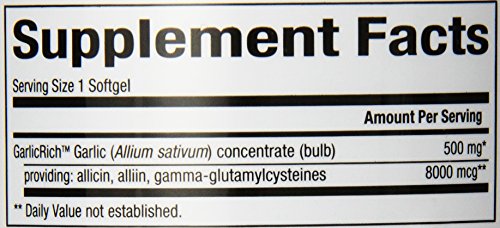Natural Factors, Garlic Rich, Super Strength Garlic Concentrate, 500 mg, 180 Enteric Coated Softgels by Natural Factors
