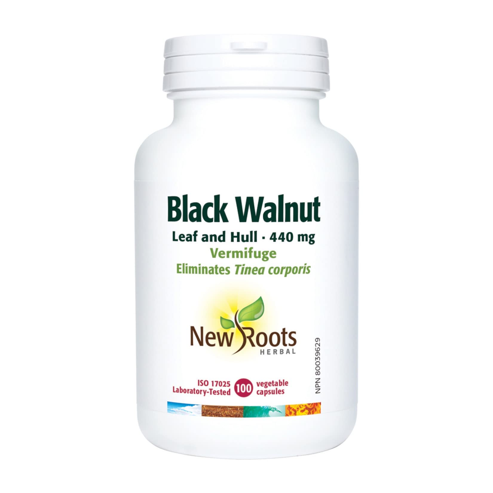 New Roots Herbal - Feuille et coque de noyer noir 440 mg, 100 capsules - Complément de soutien digestif pour l'équilibre intérieur et la régularité - Formule à base de plantes sans gluten et douce - Facile à avaler