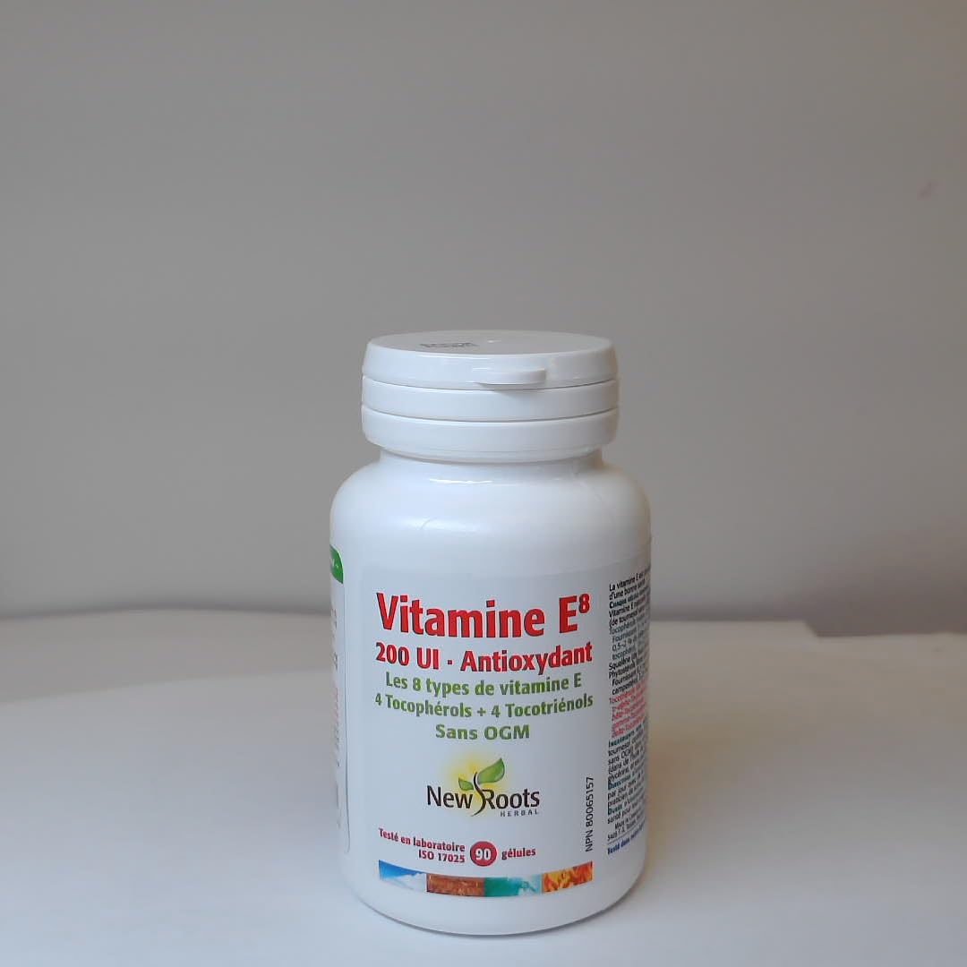 New Roots Herbal Vitamin E8 200 IU Softgels, All 8 Isomers, 90 Softgels