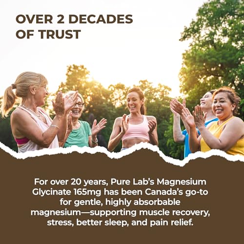 Pure Lab Vitamins | Magnesium Glycinate 165mg | Vegan, Gluten free, Sugar free, Soy free