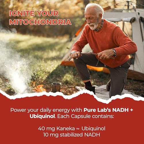 Pure Lab Vitamins | NADH Nicotinamide Adénine Dinucléotide + CoQ10 Ubiquinol