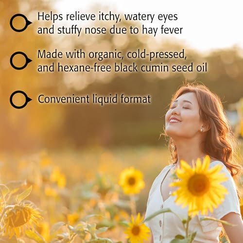 New Roots Herbal - Huile de cumin noir - Huile de graines de nigelle bio pressée à froid - Soulage les éternuements, les démangeaisons oculaires, le nez bouché et la congestion nasale