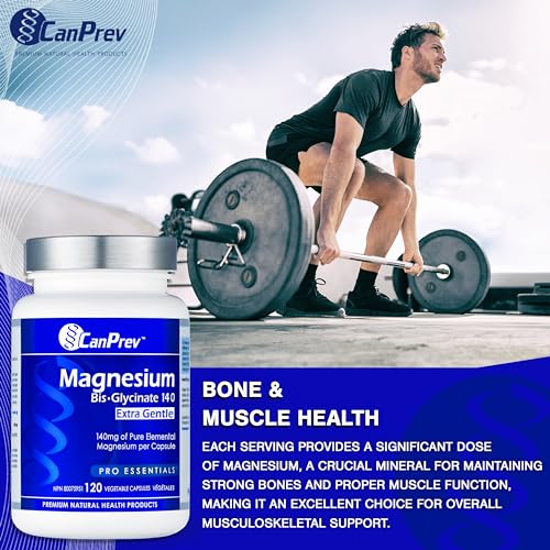 CanPrev Bisglycinate de magnésium 140mg (Ultra doux) l Favorise la production d'énergie l Os, dents et muscles solides