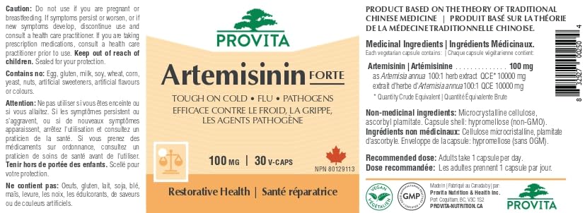 Artemisinin Pro™ - Remède par Provita | Artemisia Annua ou Armoise annuelle | Extrait 50:1 | Soutient le système immunitaire | Régule l'immunité | Basé sur la médecine traditionnelle chinoise