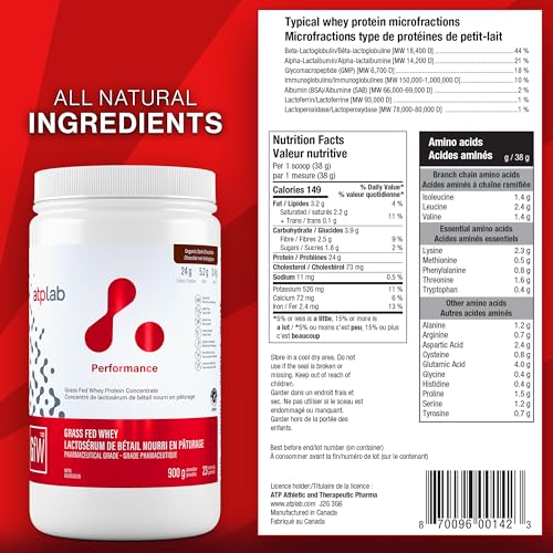 ATP LAB Concentré de Protéines de Lactosérum Nourri à l'Herbe 900g.