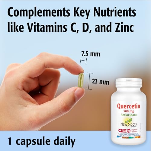 New Roots Herbal - Quercétine en capsules - Antioxydant d'origine végétale - Maintien d'une santé optimale, protection des capillaires, soutien des vaisseaux sanguins et de la circulation - Sans gluten et sans OGM