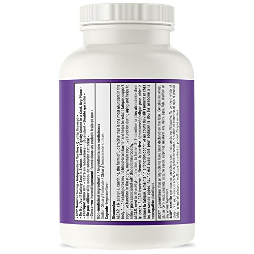 AOR ALCAR Acétyl-L-Carnitine 500mg 120 Gélules - Approvisionnement de 60 Jours - Supplément de L-Carnitine pour le Soutien Énergétique, la Performance Cognitive, la Clarté Mentale, Sans OGM, Végétalien, Format Pratique pour un Mode de Vie Équilibré