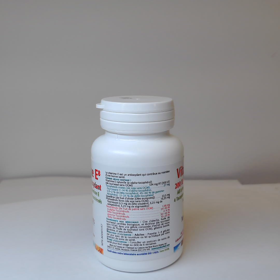 New Roots Herbal Vitamin E8 200 IU Softgels, All 8 Isomers, 90 Softgels