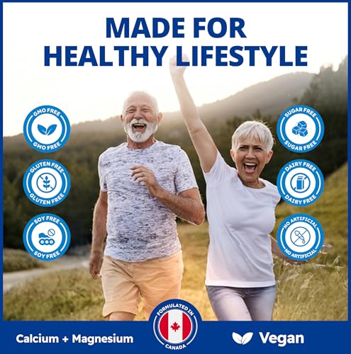 CanPrev Healthy Bones - Cal-Mag Chélaté 2:1, Oligo-éléments Essentiels, Vitamine D3 Végétalienne & K2 Sans Soja | Aide à Construire des Os et des Dents Solides | Produits de Santé Naturels de Première Qualité