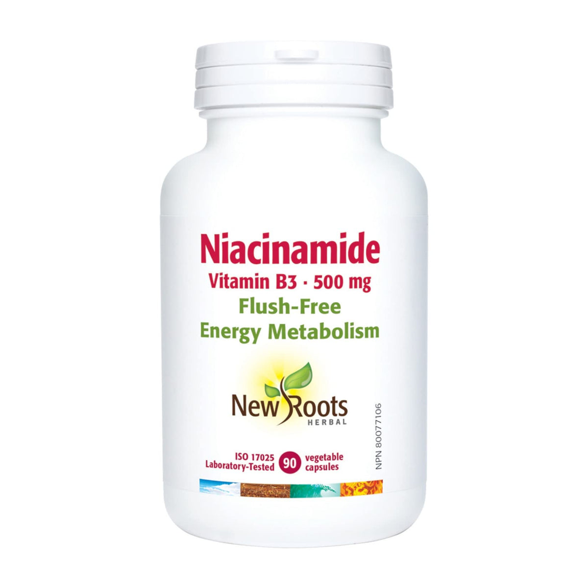 New Roots Herbal Niacinamide 500 mg, Niacin, Vitamin B3, 90 Veg Capsules
