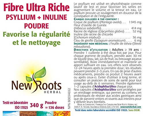 New Roots Herbal - Fibres ultra riches Psyllium + Inuline
