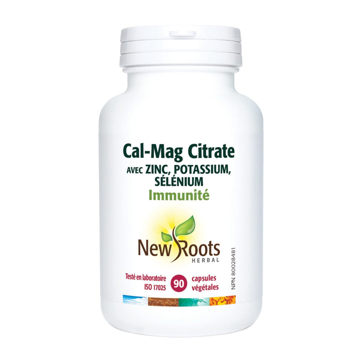 New Roots Herbal Calcium Magnesium Zinc Capsules, Non GMO, 90 Capsules