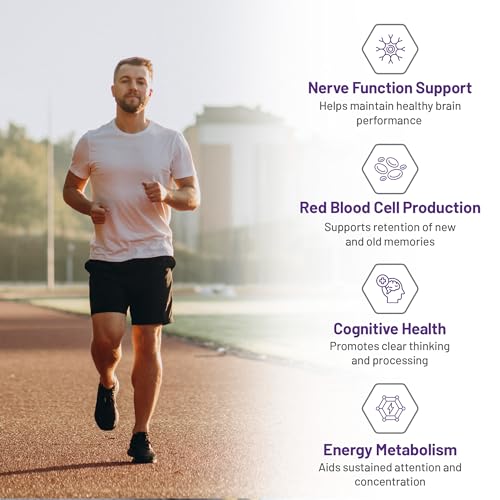 AOR - Méthyl B12, 60 pastilles - Vitamine B12 Méthylcobalamine - Complément favorisant la santé nerveuse - Supplément végétalien de B12 - Aide à prévenir la carence en vitamine B12 - Capsules de B12 méthylée