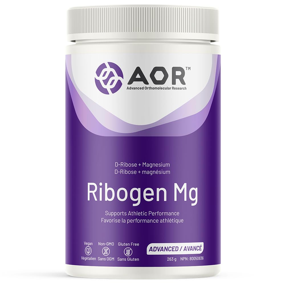 AOR Ribogen Mg 263g 105 portions – Poudre de citrate de magnésium avec D-Ribose, favorise les niveaux d'énergie et la performance physique, améliore la fonction musculaire, la récupération et la santé osseuse – Végétalien, sans OGM et sans gluten
