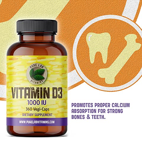 Pure Lab Vitamins Vitamin D3 1000 IU - 360 Vegi-Caps