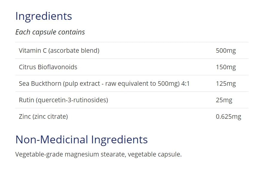 CanPrev Synergy C, Complexe de vitamine C, 90 capsules végétales, approvisionnement de 45 jours - Ascorbates minéraux tamponnés, argousier, bioflavonoïdes d'agrumes et citrate de zinc - Soutient les antioxydants - Végétalien, sans OGM et sans gluten