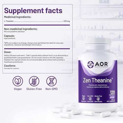 AOR - Zen Théanine - 60 gélules - Favorise la relaxation sans somnolence