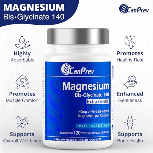 CanPrev Bisglycinate de magnésium 140mg (Ultra doux) l Favorise la production d'énergie l Os, dents et muscles solides