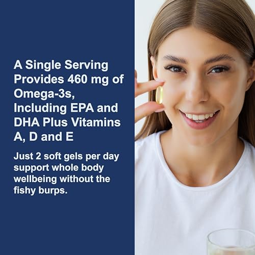 Carlson - Huile de foie de morue en capsules, Faible en vitamine A, 920 mg d'oméga-3 + vitamine D3, Norvégienne, Issu de sources durables