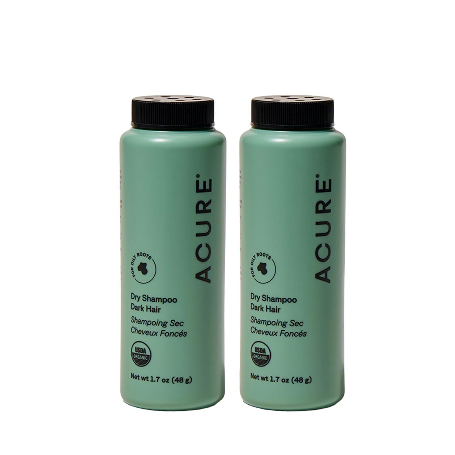 Acure Dry Shampoo - Mini Powder Dry Shampoo for Women with Brunette & Dark Hair, Care to Refresh Treated Color Tinted Hair with Rosemary & Cocoa, Non Aerosol, Clean, 100% Vegan, Travel Size