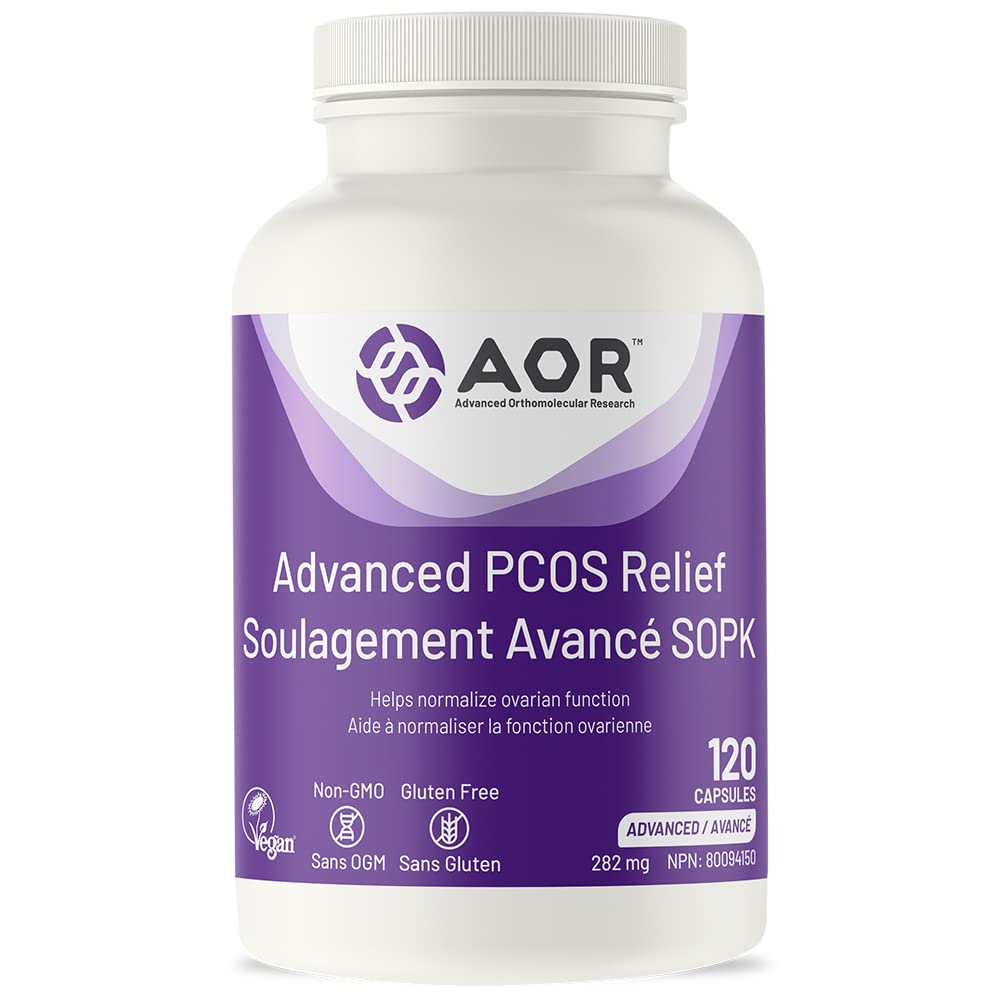 AOR - Advanced PCOS Support, 120 gélules (approvisionnement de 30 jours) - Supplément de Myo-Inositol et D-Chiro Inositol pour femmes - Favorise la santé ovarienne et l'équilibre du cycle menstruel - Formule SOPK pour femmes - Végane et sans OGM