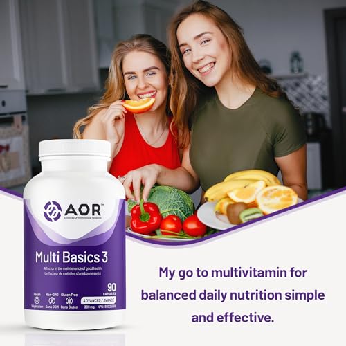 AOR - Multi Basics 3 309mg, 90 capsules - Supplément de minéraux essentiels et de multivitamines pour adultes - Multivitamine quotidienne pour hommes et femmes adultes - Multivitamines et multiméraux