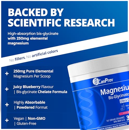 CanPrev - Magnésium Bisglycinate en poudre - Favorise la relaxation et le métabolisme énergétique