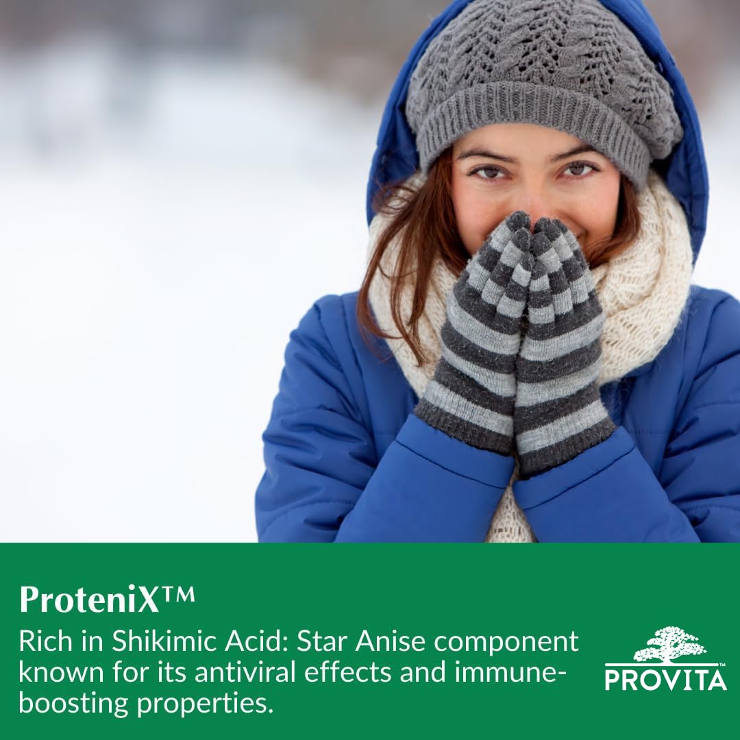 Provita ProteniX™ : formule de médecine traditionnelle chinoise pour une meilleure réponse immunitaire pendant la saison du rhume et de la grippe (60 gélules)