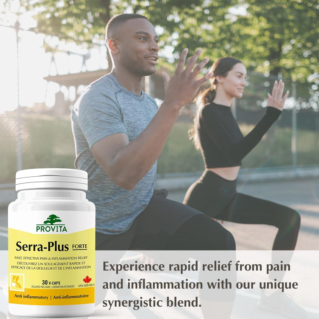 Serra-Plus fast relief for pain and inflammation, Canadian Made by Provita Nutrition