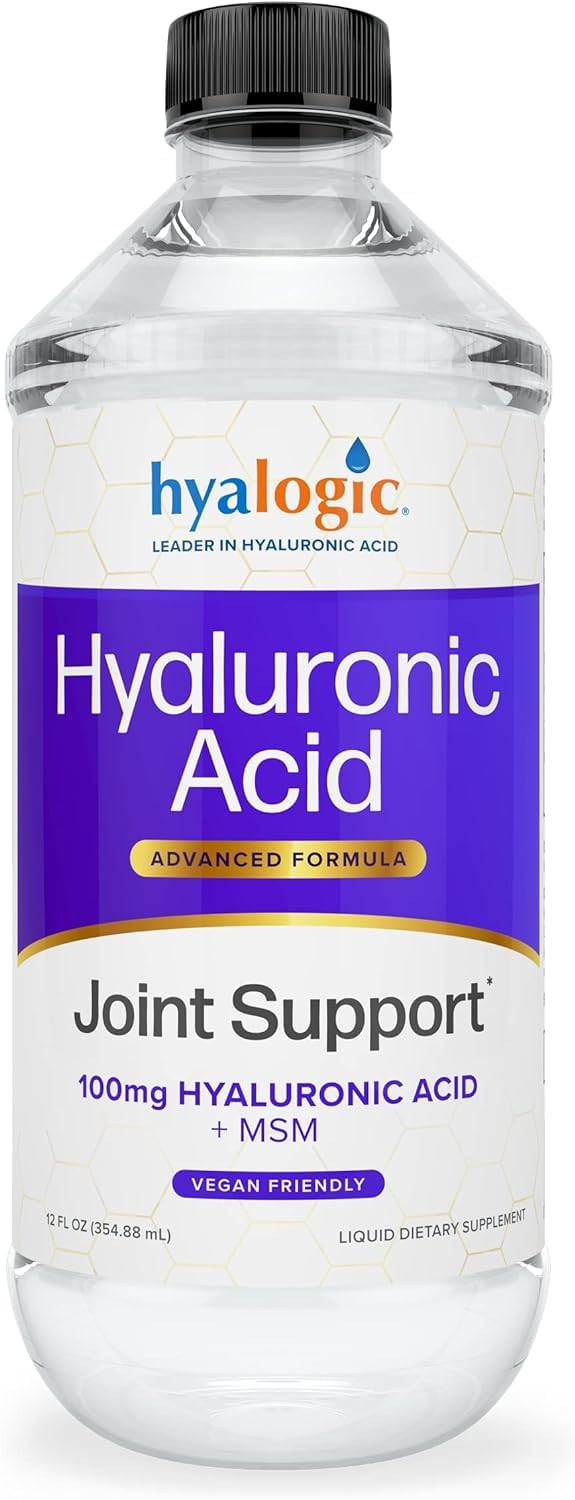 Hyalogic Hyaluronic Acid Joint Support Supplement (12 oz) Advanced Formula Joint Supplement ‚Äì MSM & 100 mg Hyaluronic Acid Supplements ‚Äì Joint Supplements for Women & Men for Overall Joint Health
