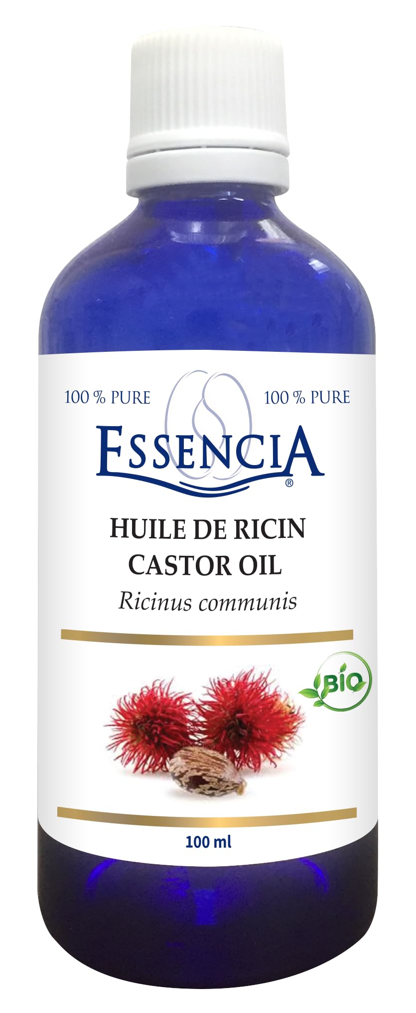 Essencia Organic Castor Oil 100 ml, Pure Huile de Ricin, Ricinus Communis