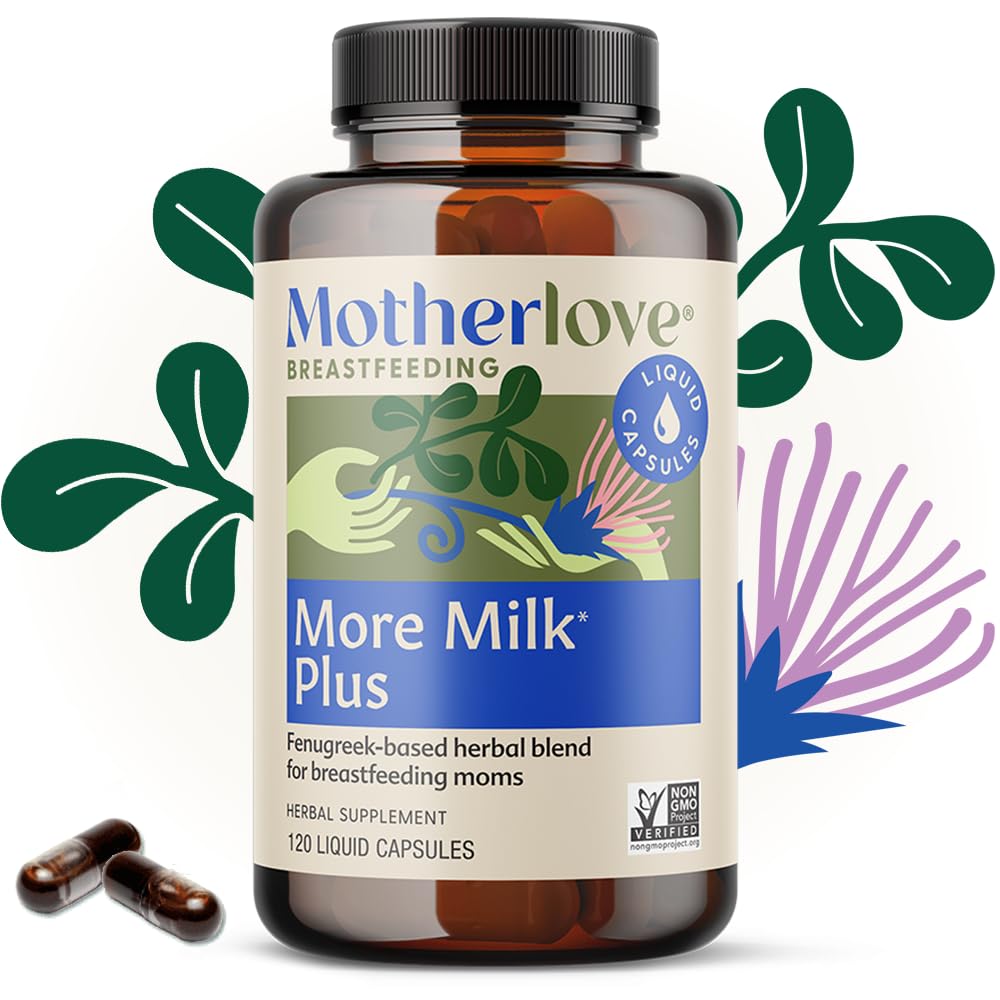 Motherlove More Milk Plus (120 unités) Supplément d'allaitement à base de plantes Galactagogue pour soutenir la production de lait maternel des mamans qui allaitent et tirent leur lait.