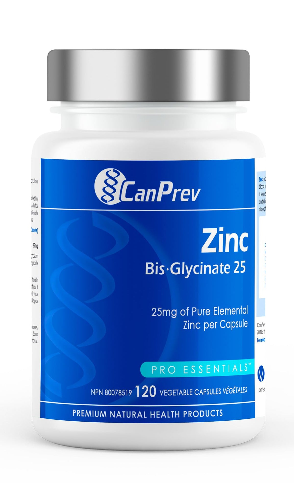CanPrev Zinc Bisglycinate Capsules, Zinc Supplement, 25 mg, 120 Day Supply
