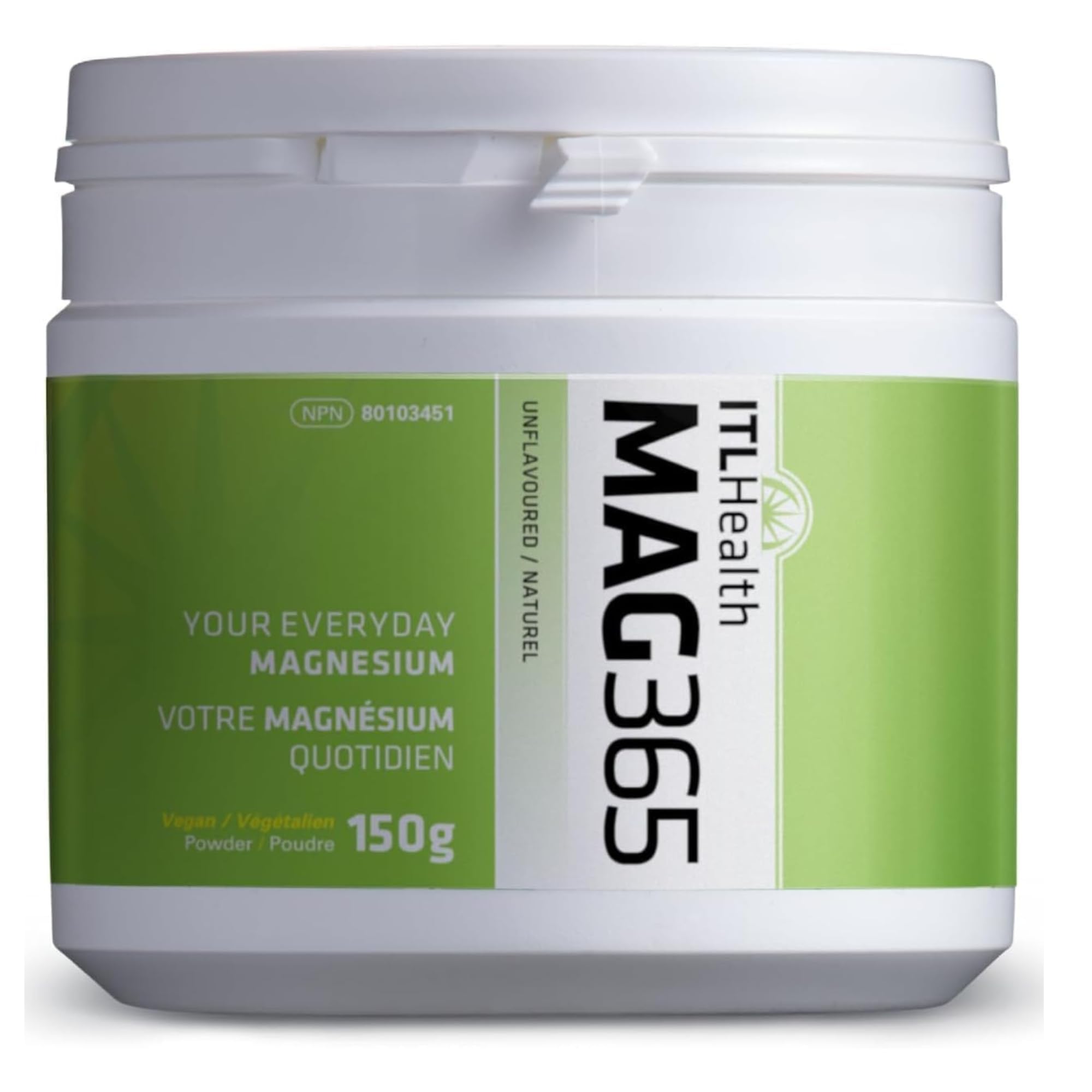 MAG365 ITL Health Ionic Magnesium Citrate 150g Powder 38-Servings, Unflavored - Natural Citrus Taste - Magnesium for Balanced Metabolism and Support Strong Bones - Muscle Function and Heart Wellness