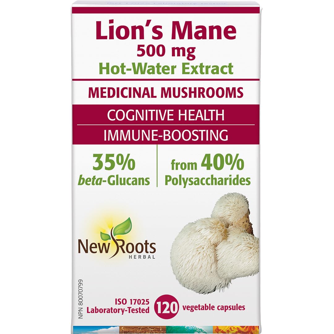 New Roots Herbal Lion's Mane Extract, 120 Capsules, 120-Day Supply