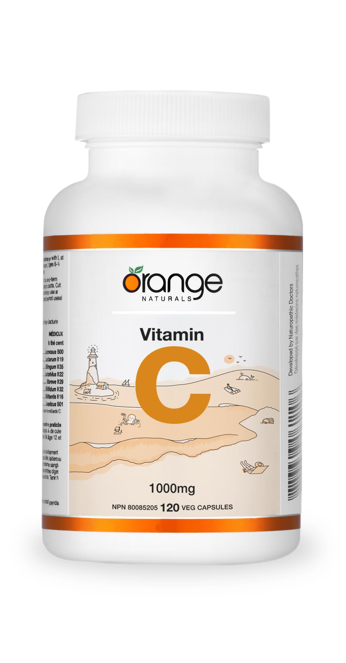 Orange Naturals Vitamin C 1000mg 120 V-Caps, 4 Month Supply, Pure Ascorbic Acid Supplement, Vegan, Daily Convenient, Promotes Wellness, Antioxidant Support, Collagen Formation, Healthy Bones & Teeth