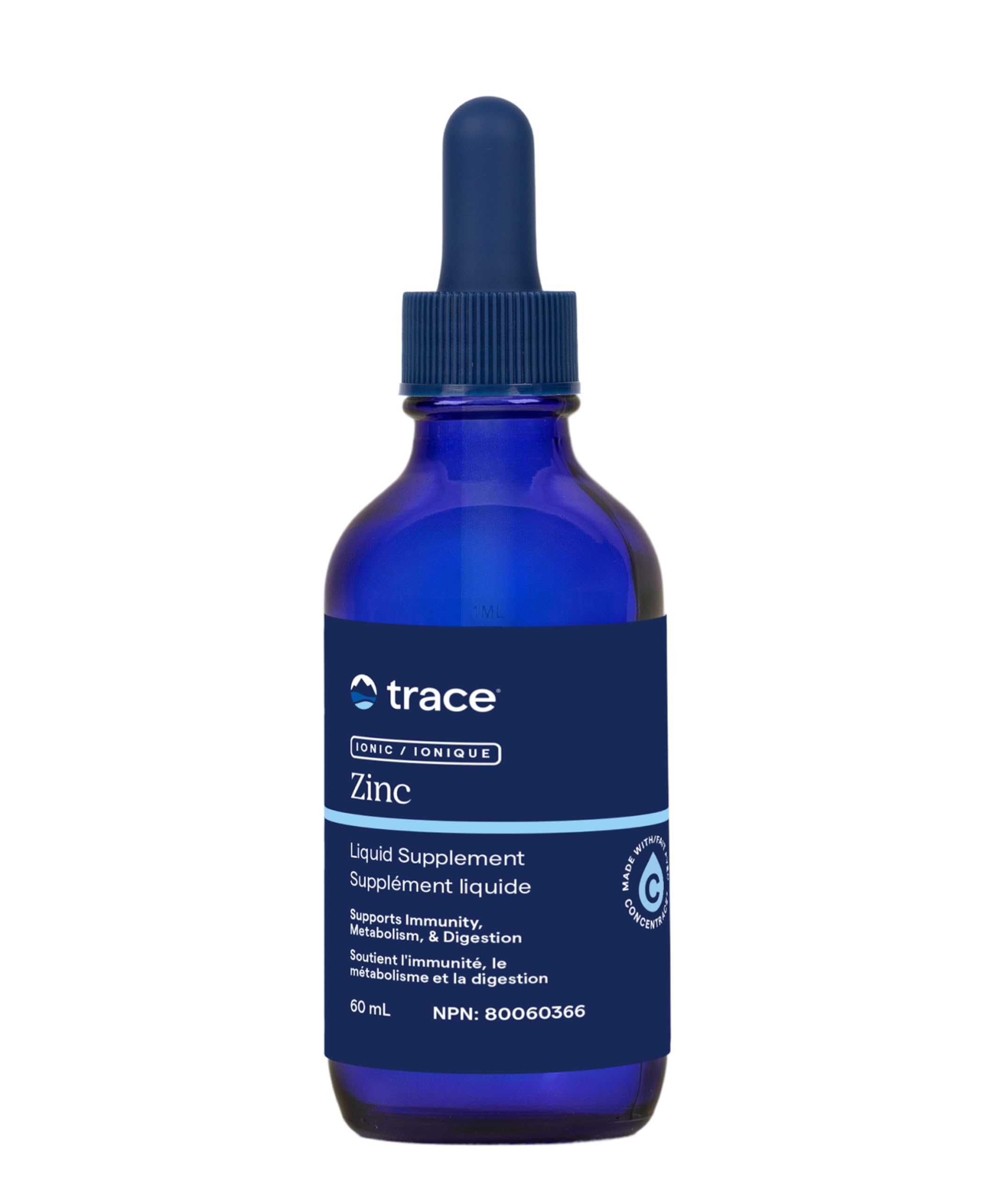 Trace Minerals Research Ion-zinc, 60ml From Inland Seawater | Low Sodium, 120-Servings, Ionic Zinc Supplement - Vegan and Gluten-Free
