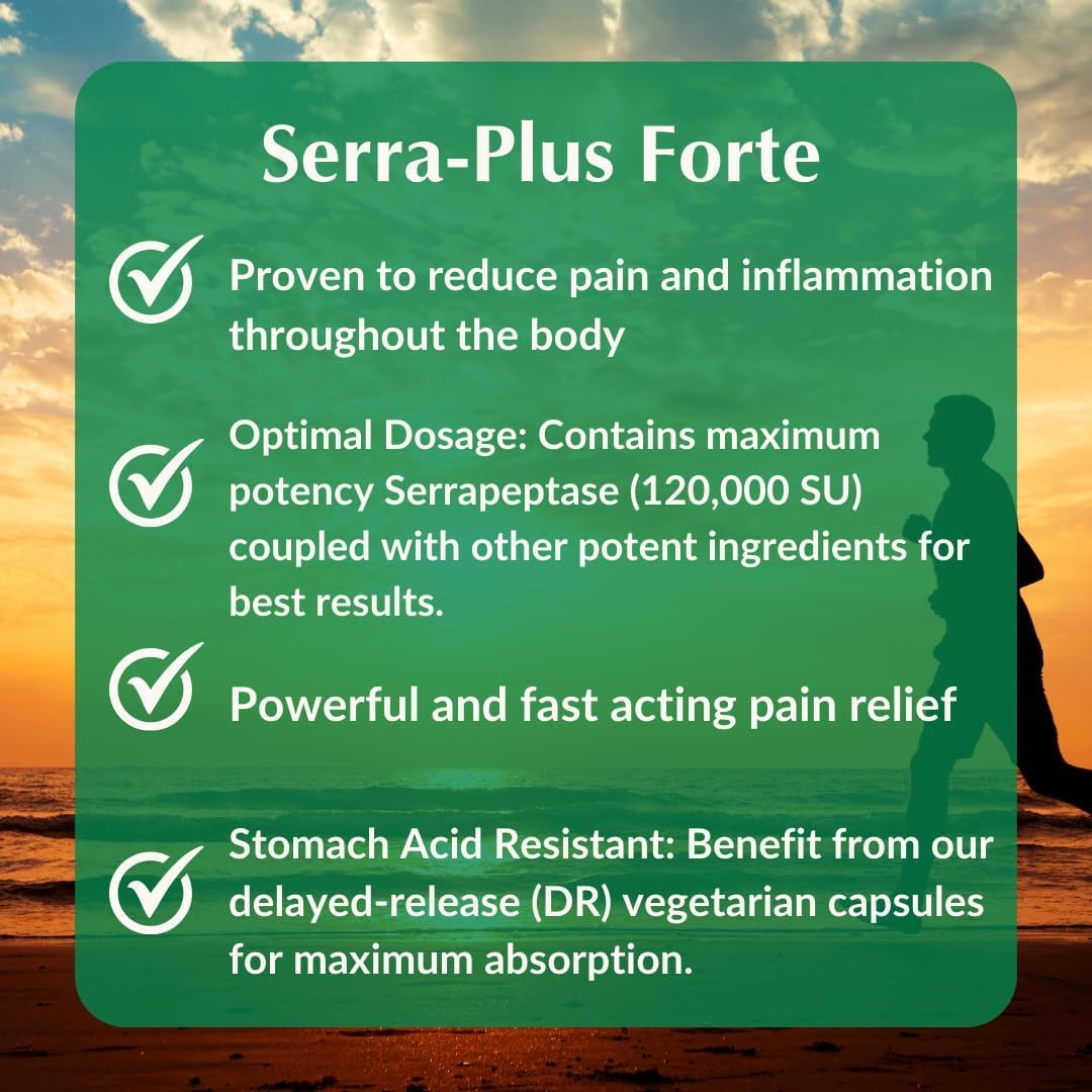 Serra-Plus fast relief for pain and inflammation, Canadian Made by Provita Nutrition