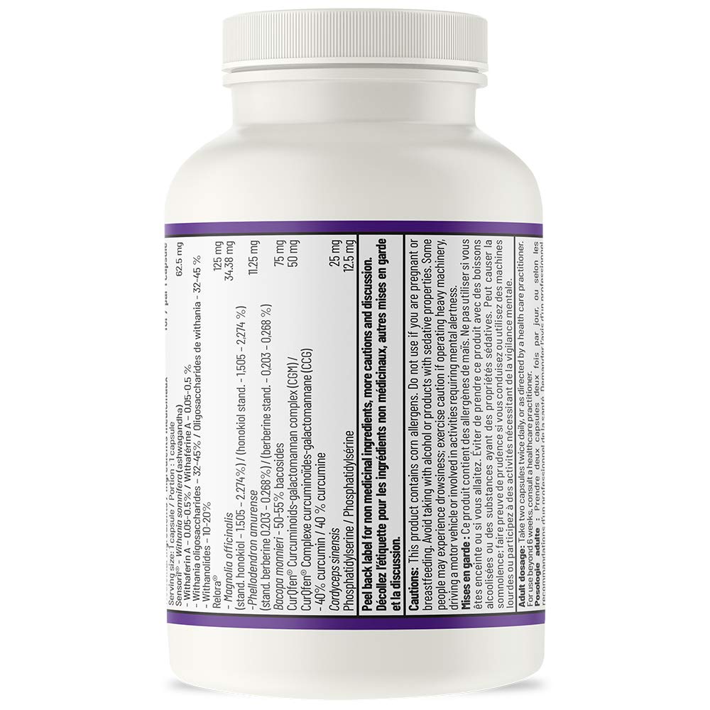 AOR Cortisol Adapt Ashwagandha Capsules, 120 Vegan Capsules, 30 Day Supply